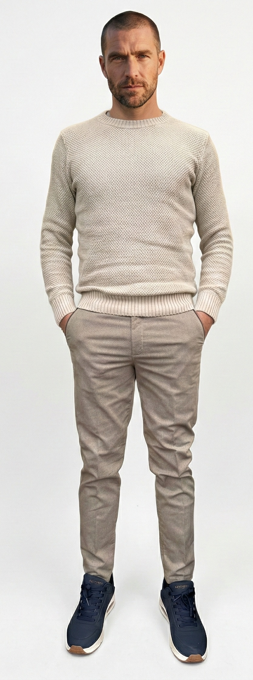 CHINOS ARMATURATO BEIGE - immagine 2