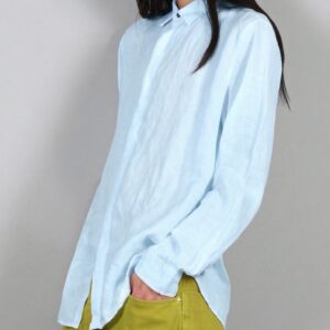 CAMICIA DI LINO CELESTE
