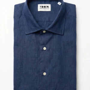 CAMICIA CLASSICA IN LINO COBALTO
