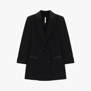 Blazer doppiopetto con maniche tre quarti - Nero
