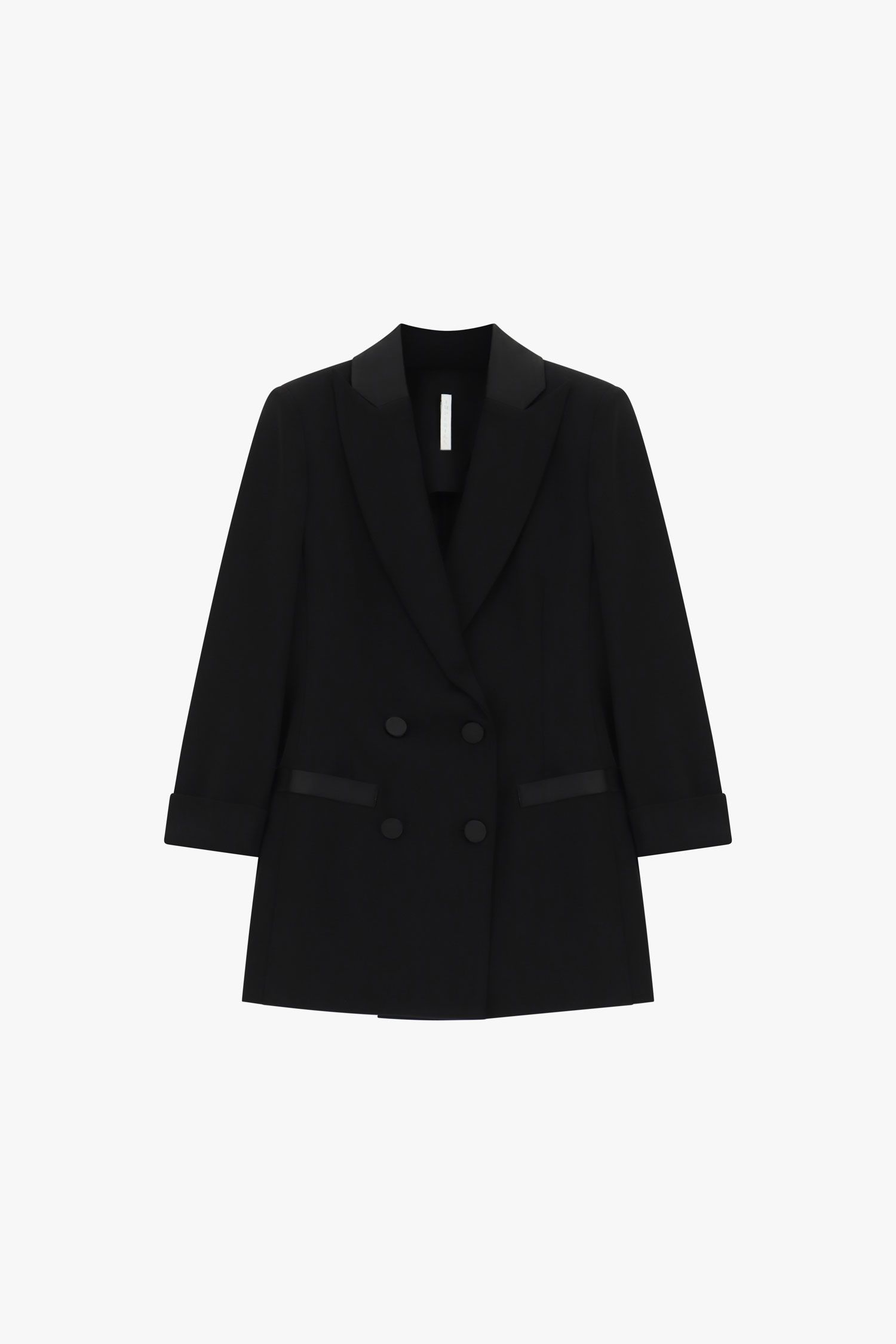 Blazer doppiopetto con maniche tre quarti - Nero