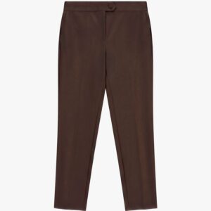 Pantaloni sartoriali linea affusolata con dettagli - Dark Coffe