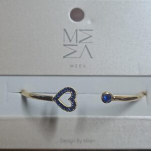Bracciale regolabile con cuore in strass ORO/BLU ND