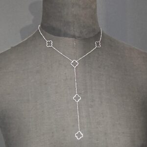 Collana a Y con quadrifogli ACCIAIO ND