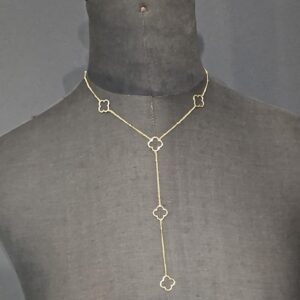 Collana a Y con quadrifogli ORO ND