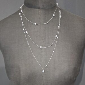 Collana a tre strati con perline ACCIAIO/GRIGIO ND
