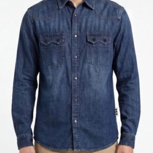 CAMICIA DENIM LAV.MEDIO/SCU COLORE UNICO