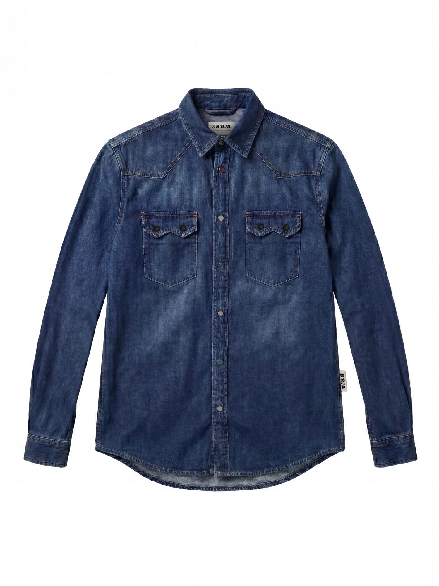 CAMICIA DENIM LAV.MEDIO/SCU COLORE UNICO - immagine 2