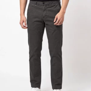 PANT. SLIM COT/TENC STAMPATO ANTRACITE