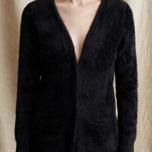 CARDIGAN LUNGO PELO NERO