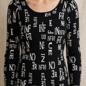 PULL CON SCRITTE BLACK/MILK